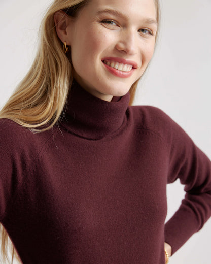 Mongolian Cashmere Turtleneck Sweater Dress - XS / Moss