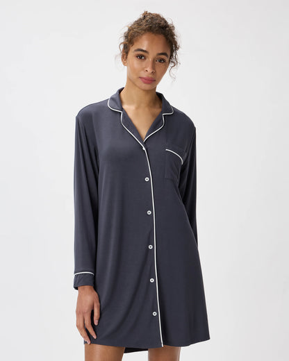 Bamboo Jersey Sleep Shirt - XS / Rhubarb