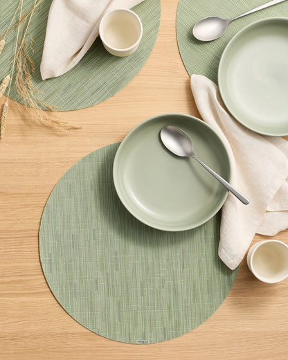 Bamboo Easy-Care Round Placemat, Set of 4 by Chilewich - One Size / Coconut