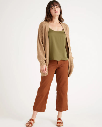 100% Organic Cotton Oversized Cardigan - XS / Camel