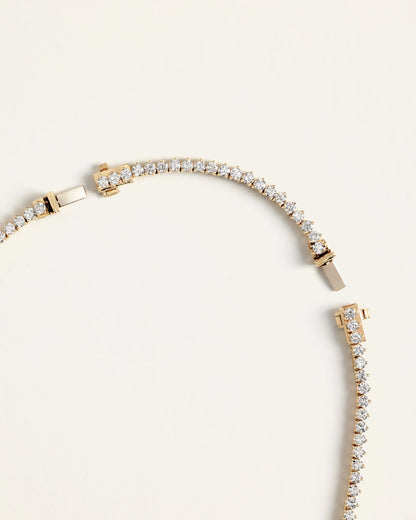 14K Gold Lab Grown Diamond Graduated Tennis Necklace - 16ctw - One Size / Yellow Gold