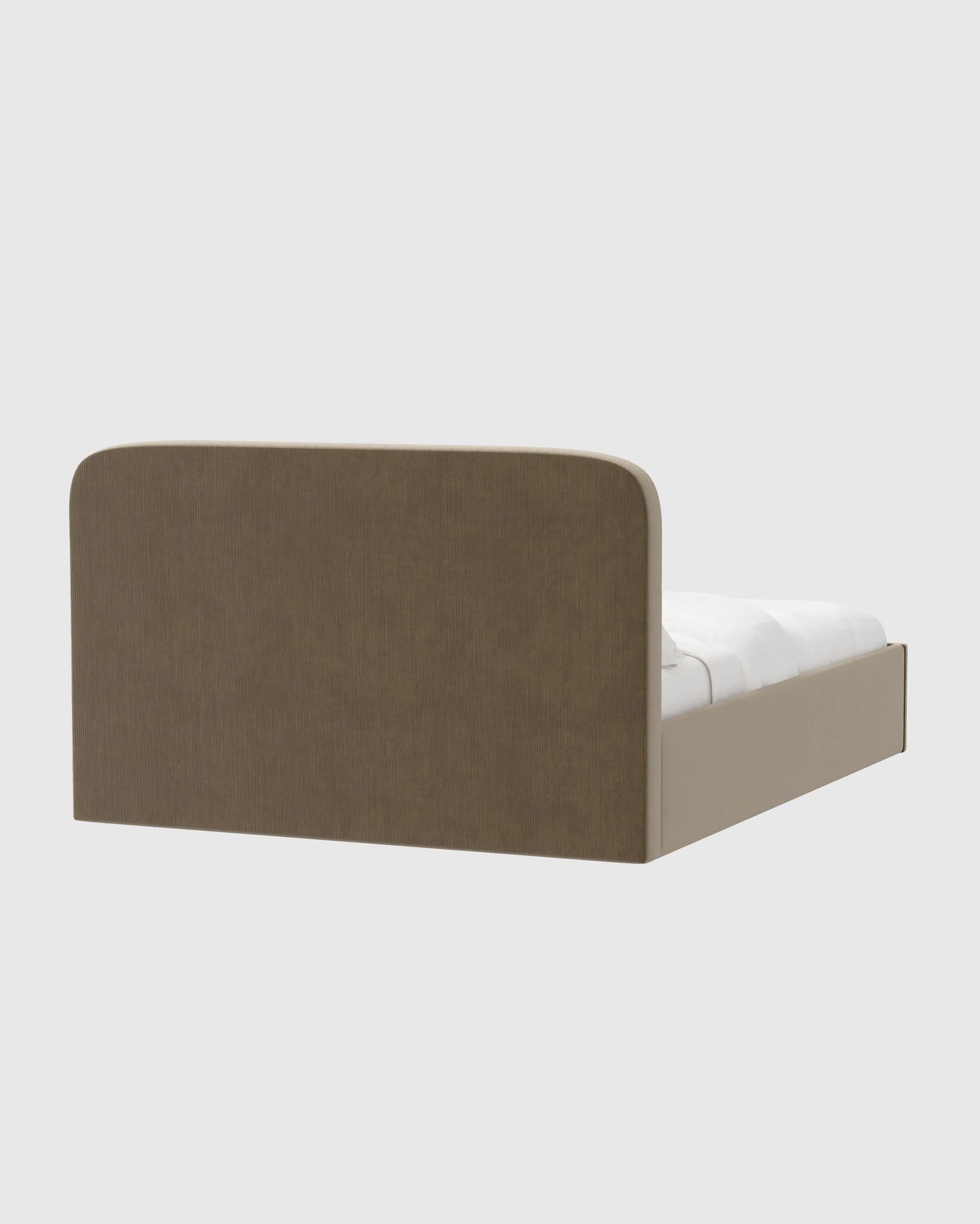 Curved Bed in Performance Velvet - Full / Walnut