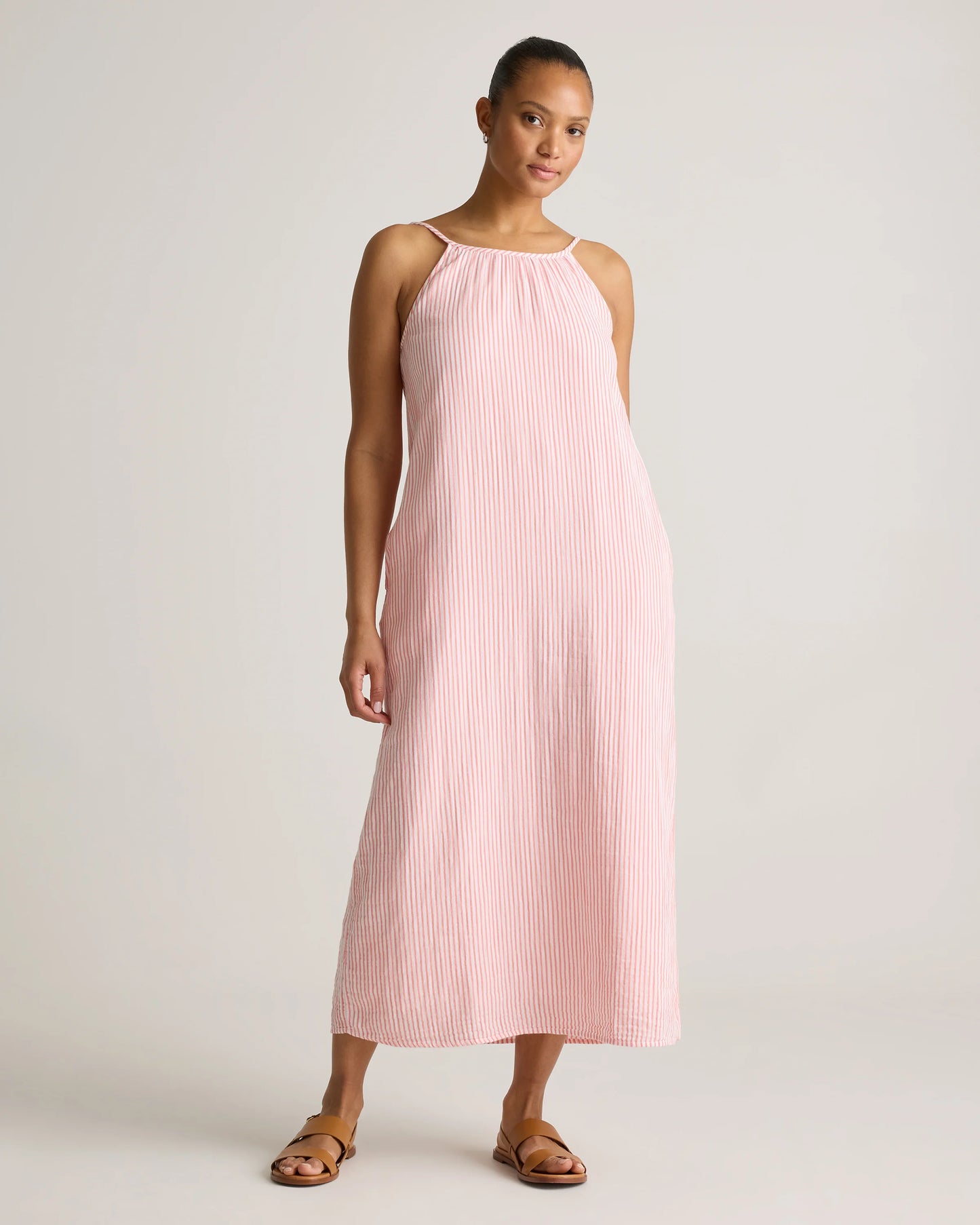 100% Organic Cotton Gauze Sleeveless Maxi Dress - XS / Spiced Orange