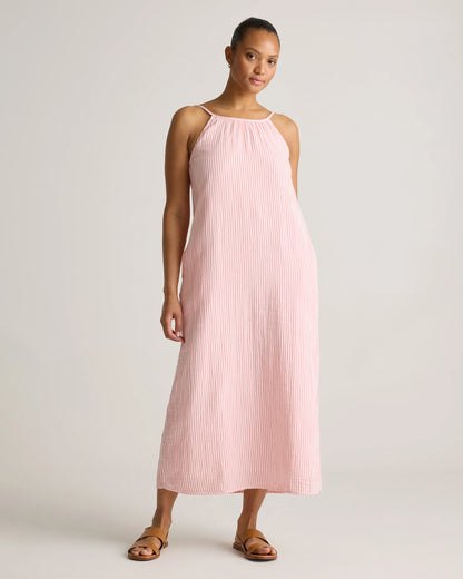 100% Organic Cotton Gauze Sleeveless Maxi Dress - XS / Spiced Orange