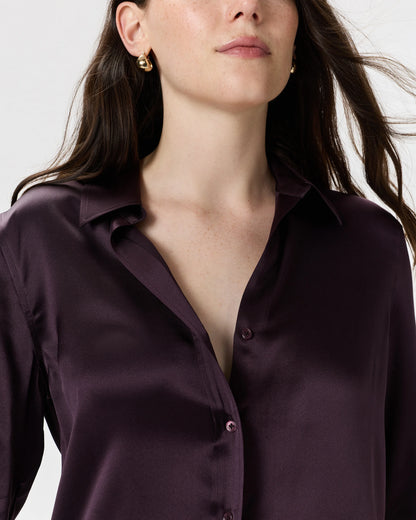 100% Washable Silk Three-Quarter Sleeve Shirt - XS / Vintage Pink