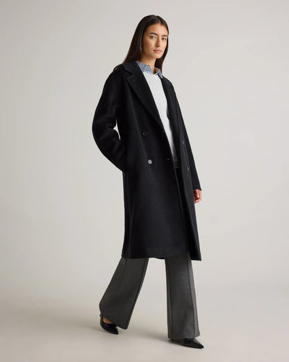 Camel Hair Double-Breasted Slouch Coat - XS / Vicuna