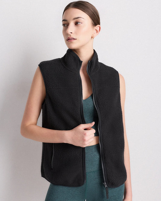 Sherpa Full-Zip Vest - XS / Black