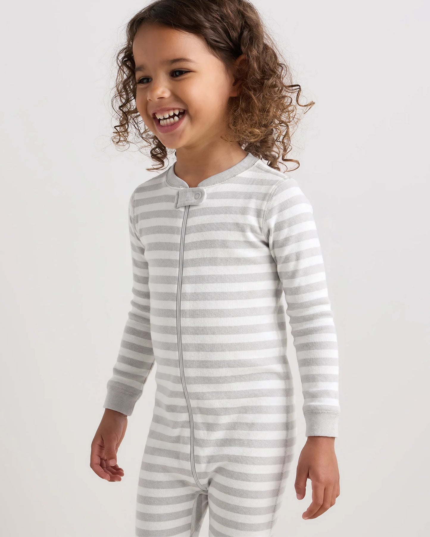 100% Organic Cotton One Piece Pajama - 2T / Navy Stripe