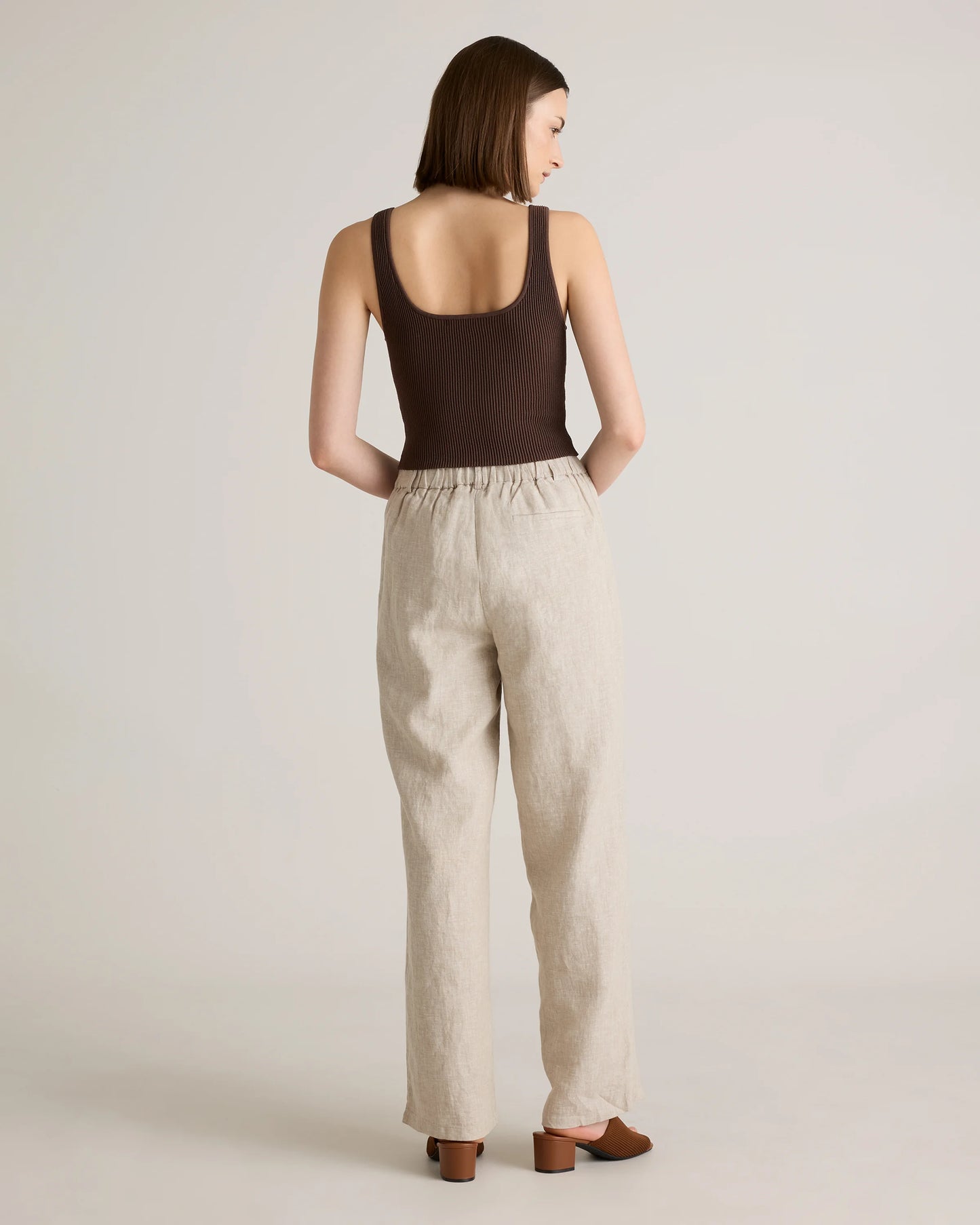 100% European Linen Pleated Trouser - 0 / Bayberry Olive