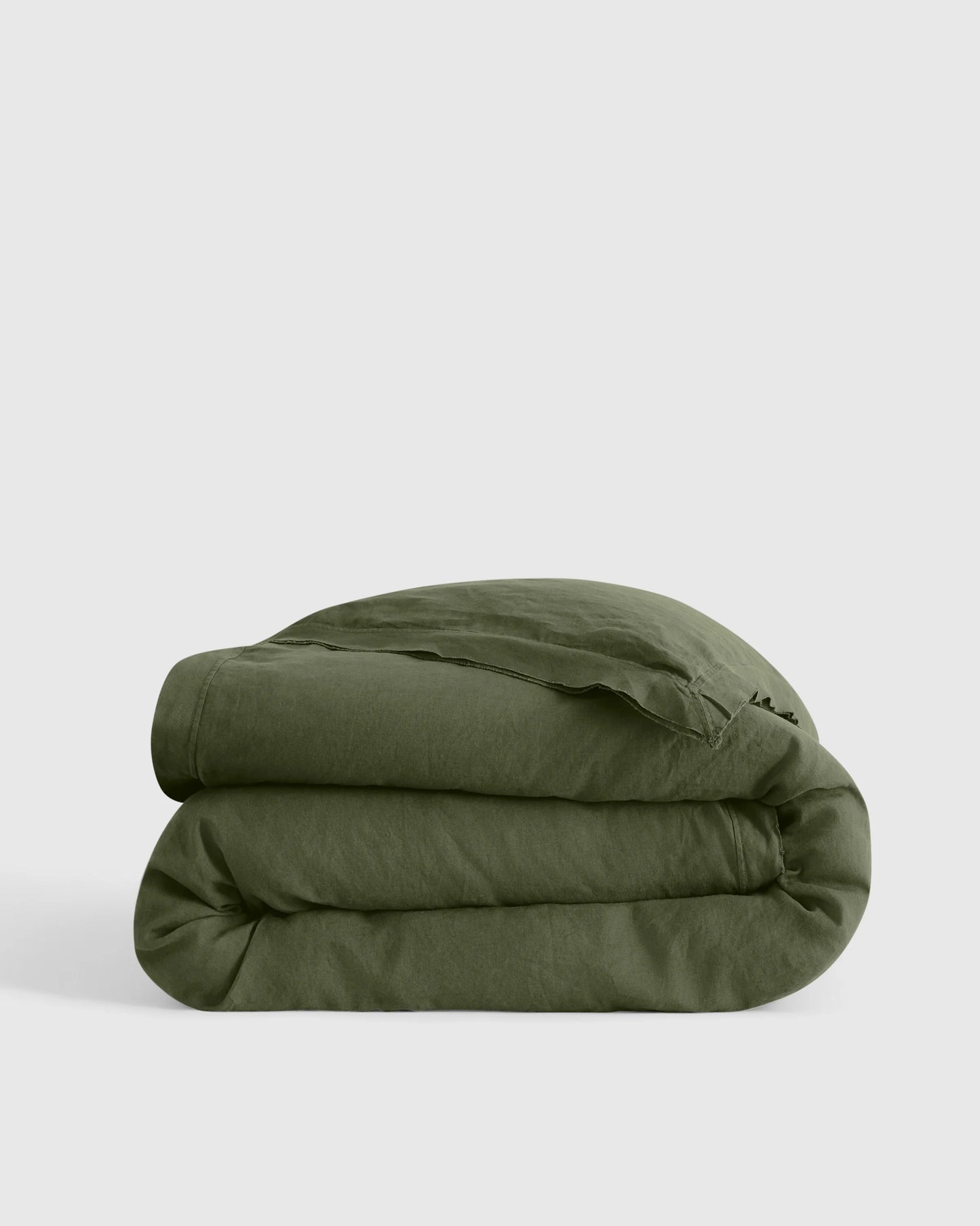 European Linen Double Flange Duvet Cover - Twin / Pine