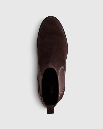 Italian Suede Lug Sole Chelsea Boot - 5 / Almond Suede