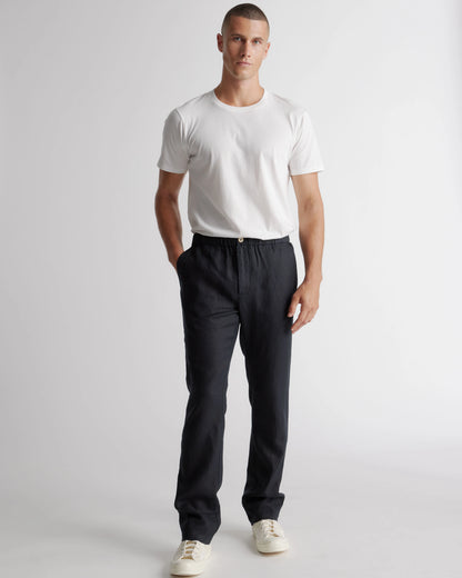 100% European Linen Pants - S / Bayberry Olive