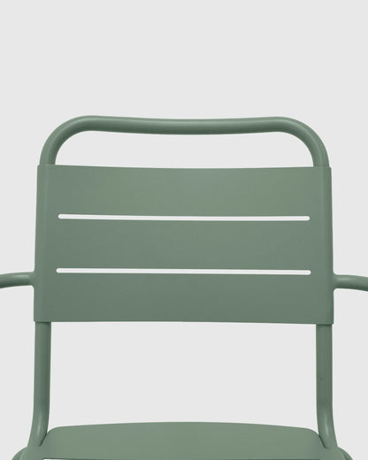 Powder-Coated Aluminum Outdoor Stacking Armchair (Set of 2) - Set of 2 / Sage Green