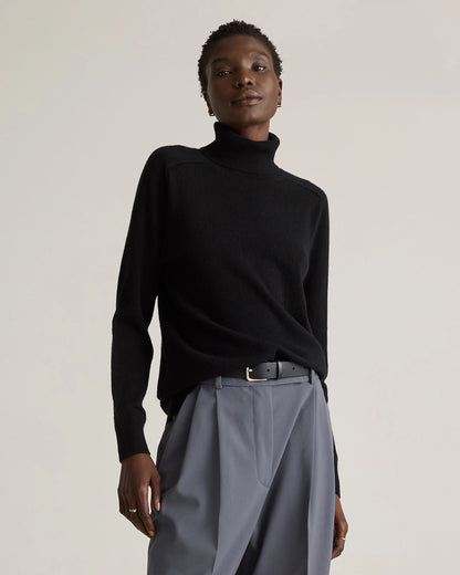 Mongolian Cashmere Turtleneck Sweater - XS / Heather Grey