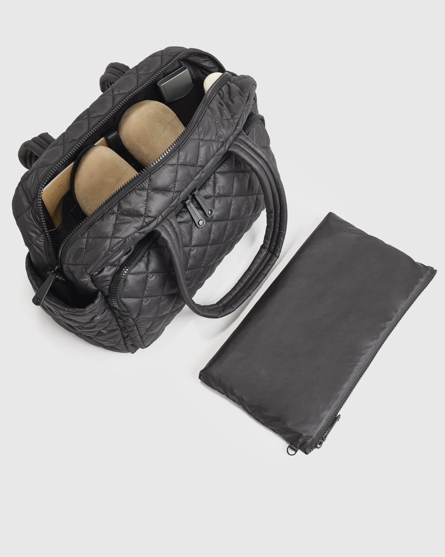 Transit Quilted Duffle Bag - One Size / Taupe Brown