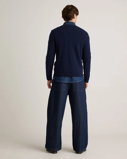 Mongolian Cashmere Cardigan Sweater - S / True Navy