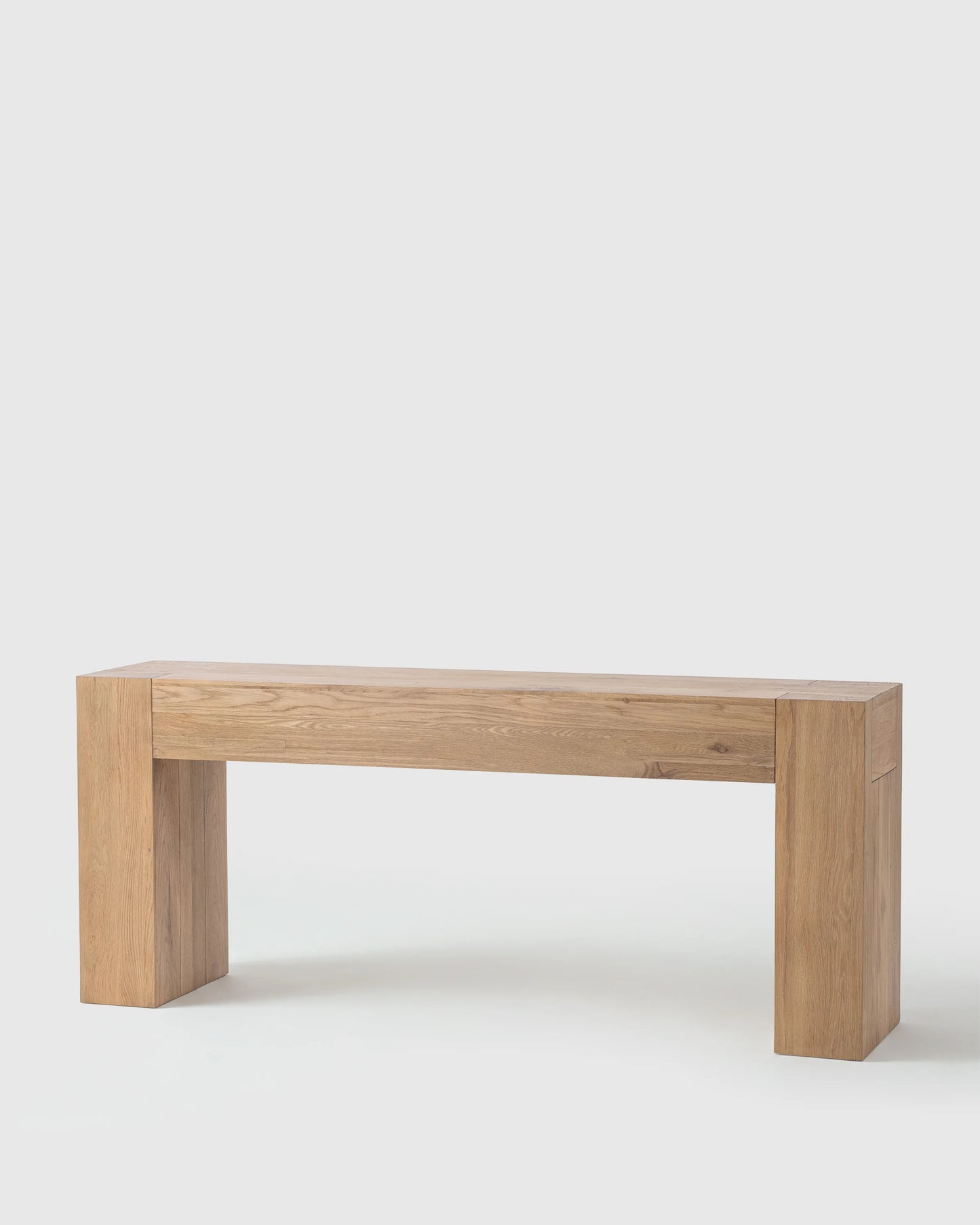 Reclaimed Oak Waterfall Console Table - One Size / Weathered Oak