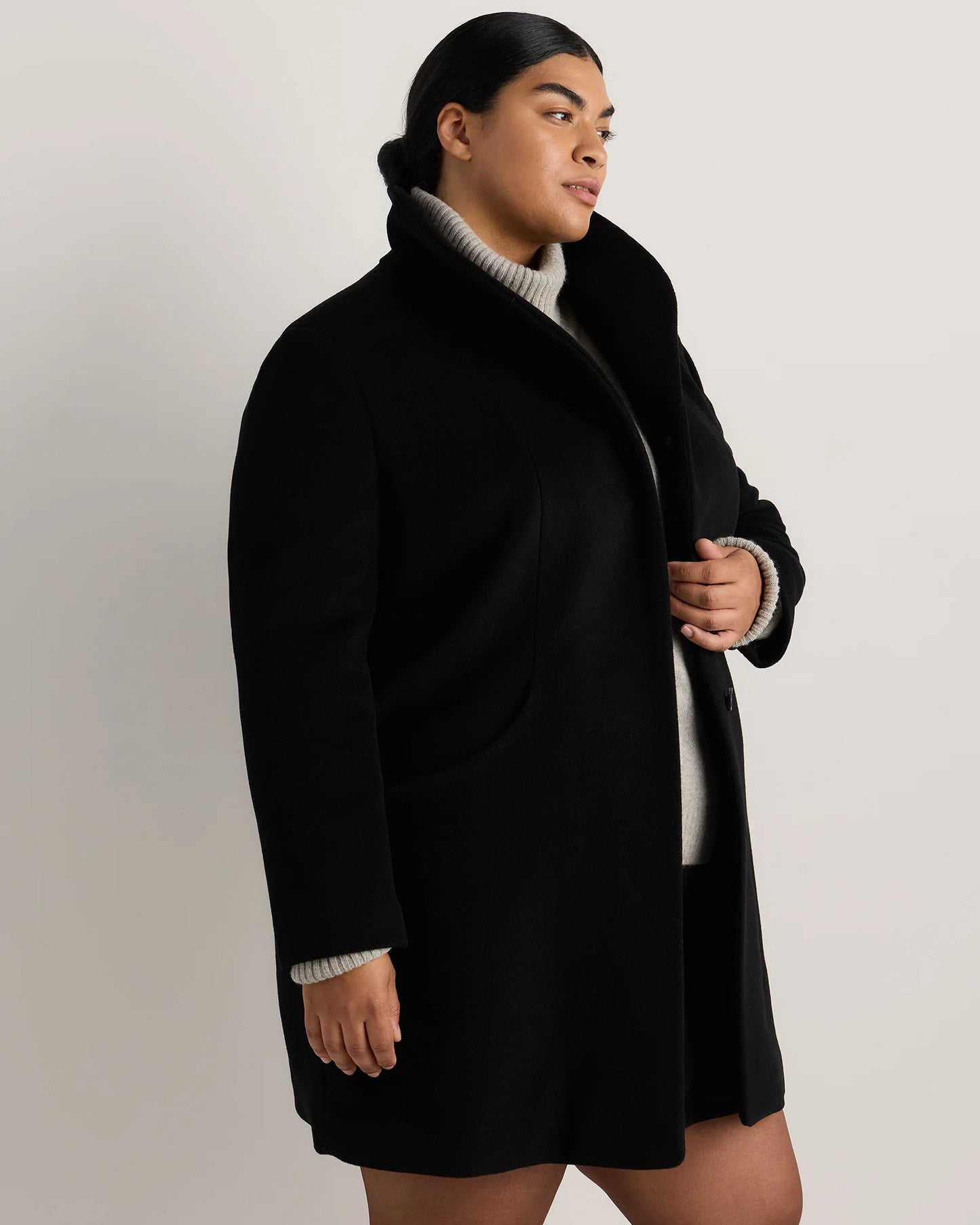 Wool Cashmere Cocoon Coat - 1X / Caramel