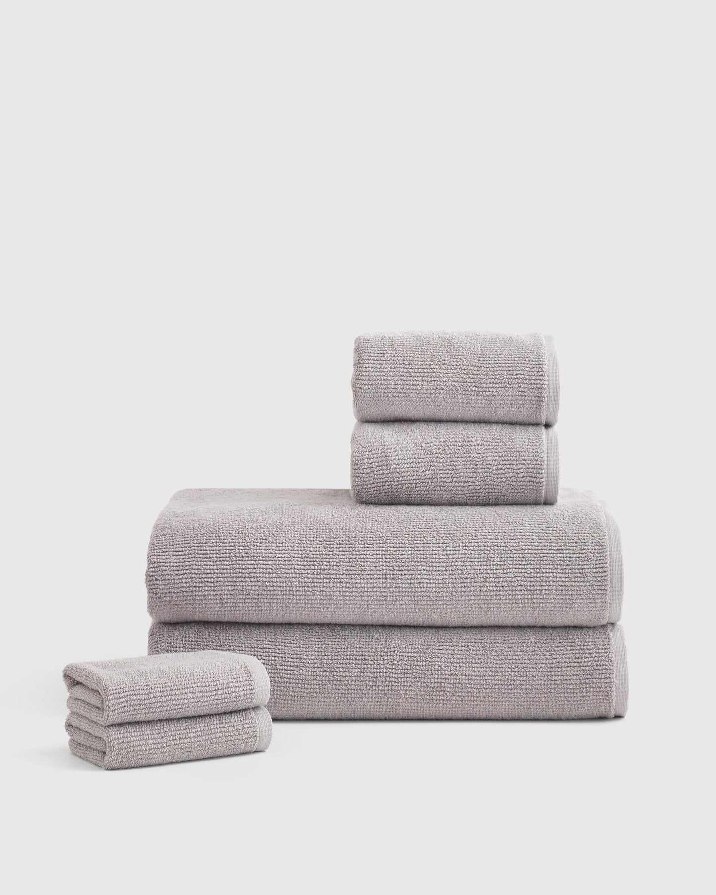 Turkish Ribbed Quick Dry Bath Sheet Bundle - One Size / Mineral