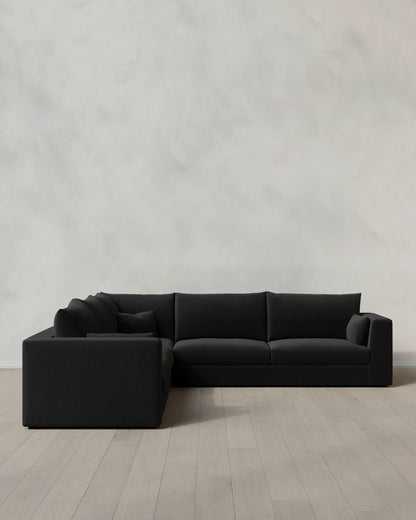 Oasis L Sectional in Performance Linen - One Size / Onyx