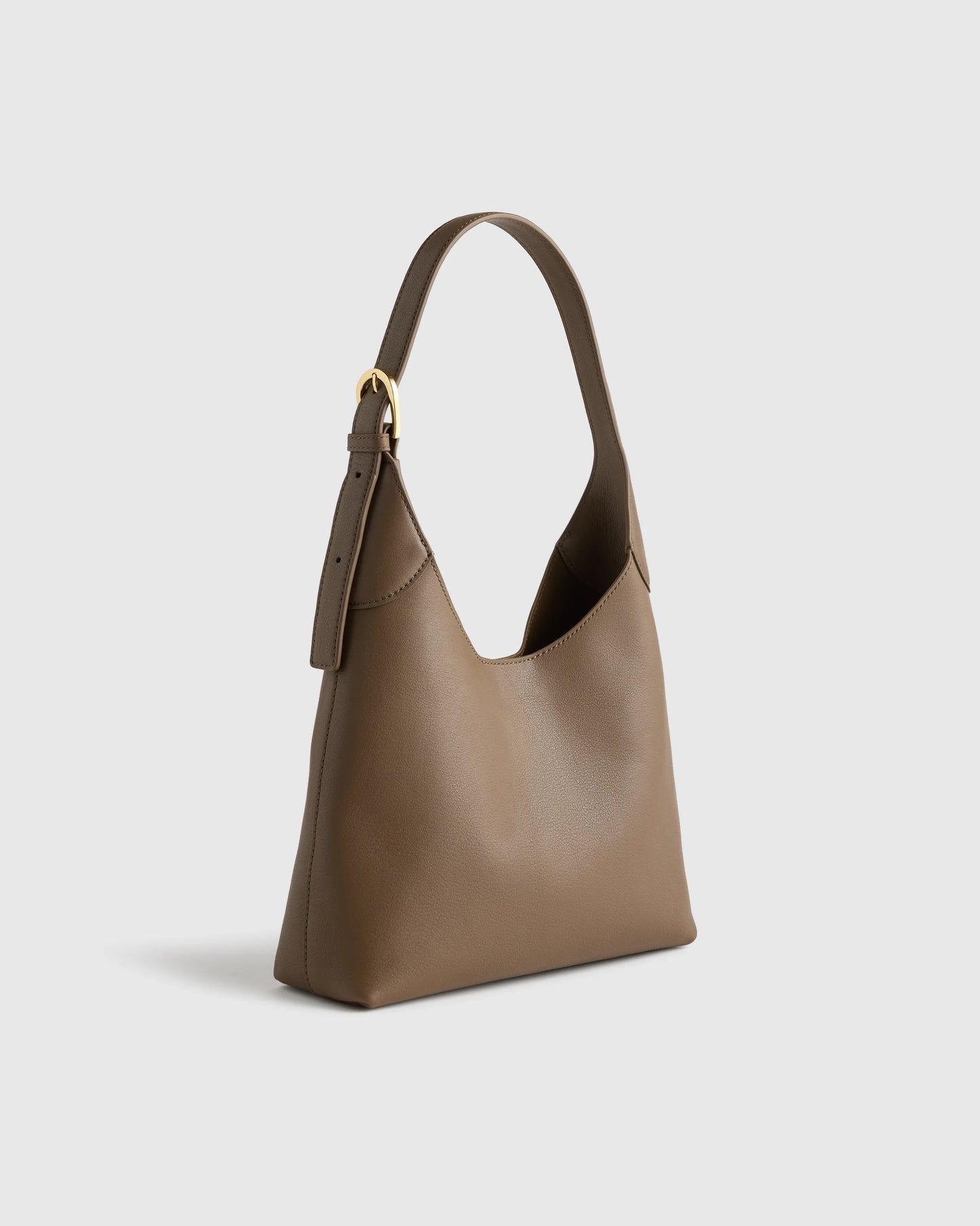 Full-Grain Leather Small Shoulder Bag - One Size / Black