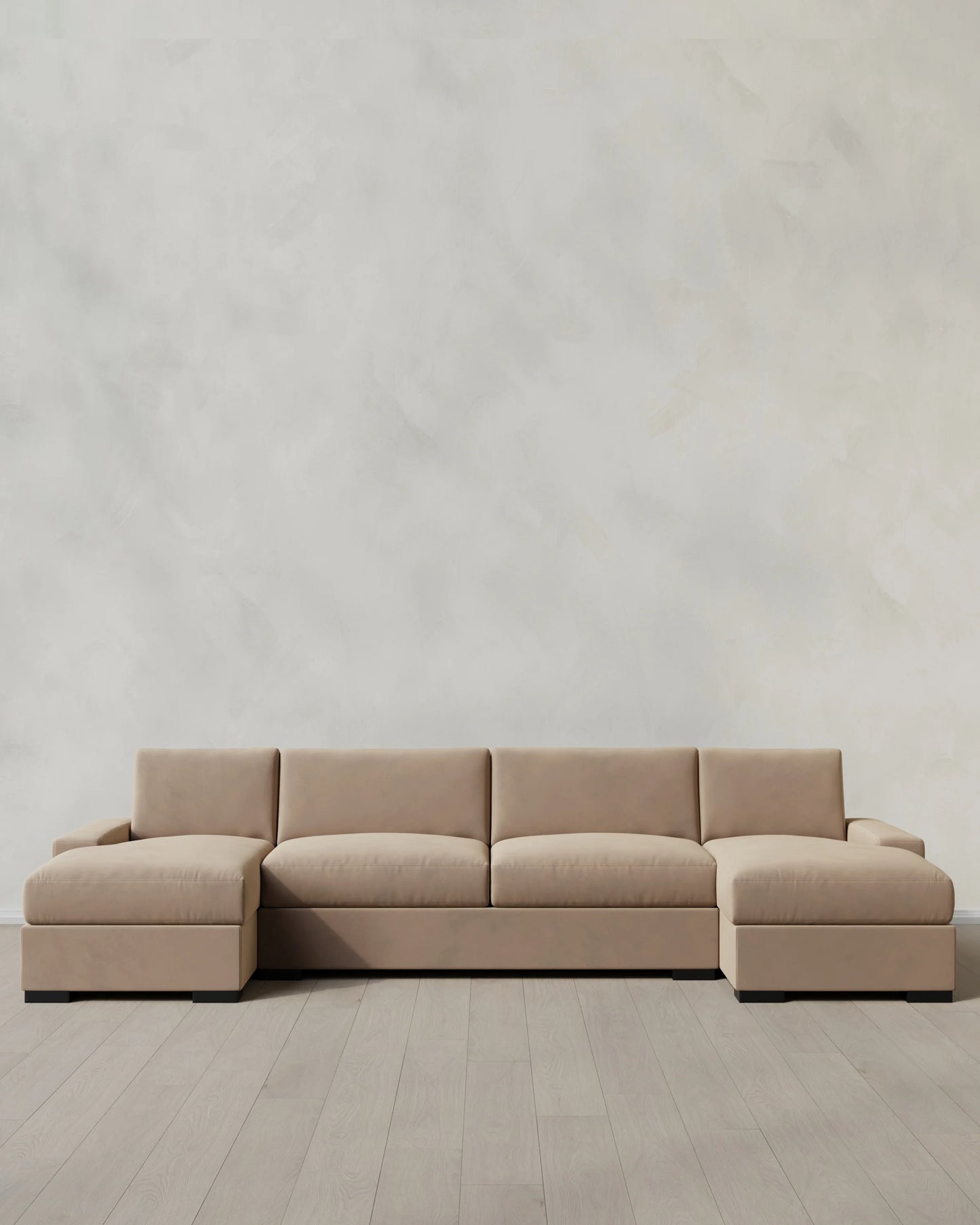 Stillman U Sectional in Performance Velvet - One Size / Java