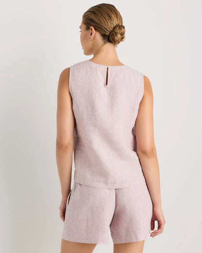100% European Linen Tank - XS / Black