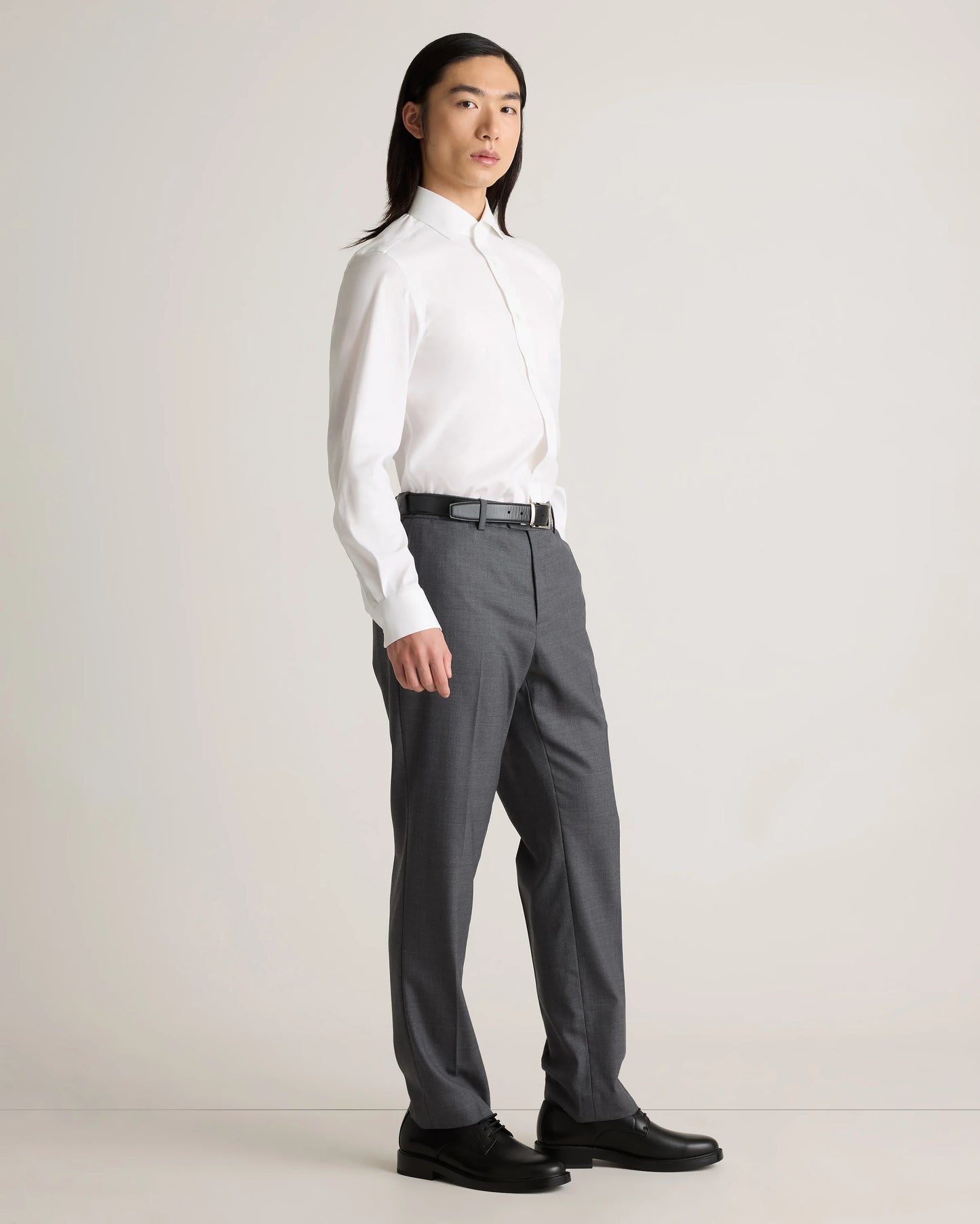 Organic Cotton Oxford Non-Iron Dress Shirt - S / Bold Black