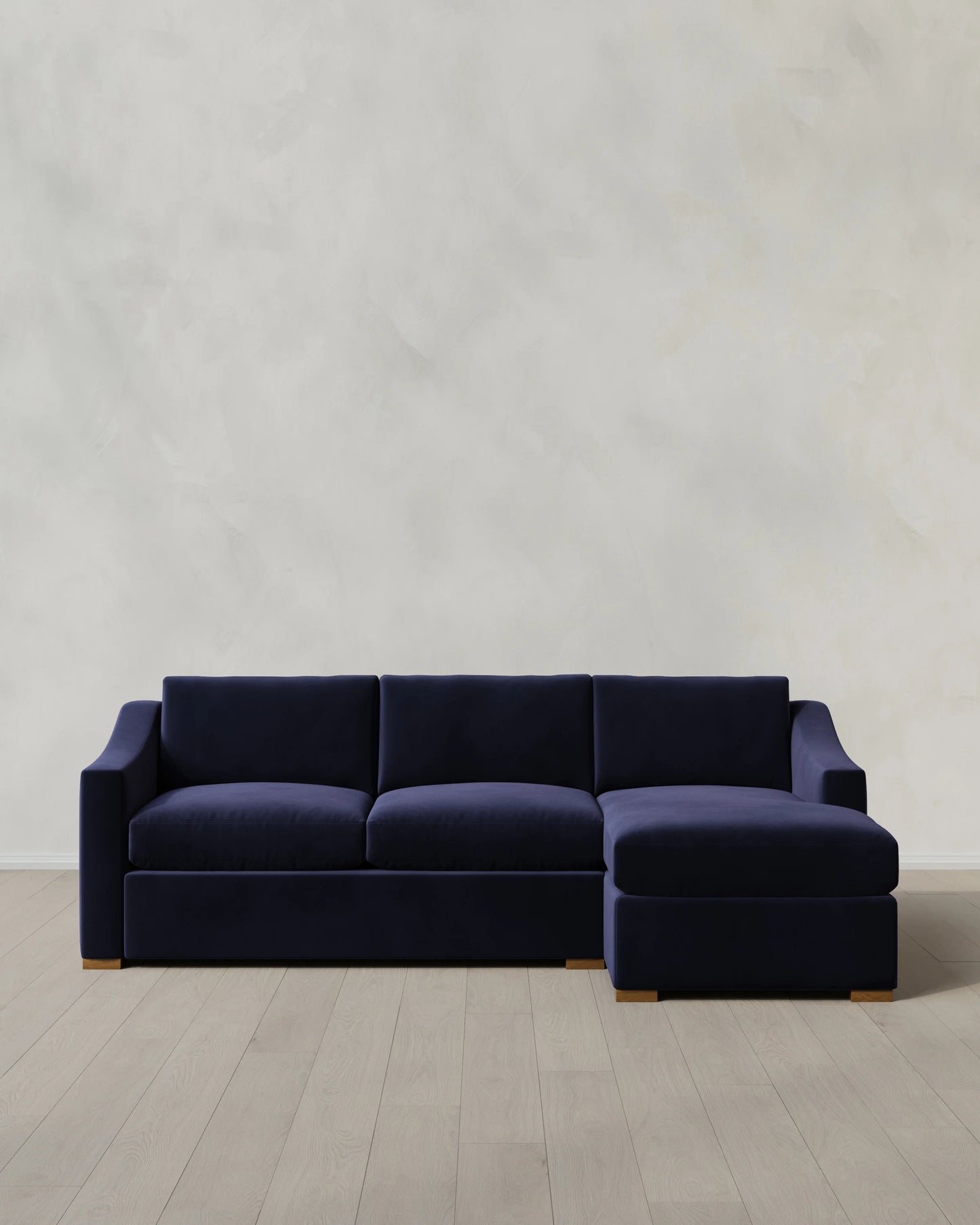 Hollis Slope Arm Chaise Sectional in Performance Velvet - 104" Right Arm / Spruce