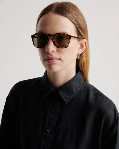 Jude Polarized Acetate Sunglasses - One Size / Black with Green lens