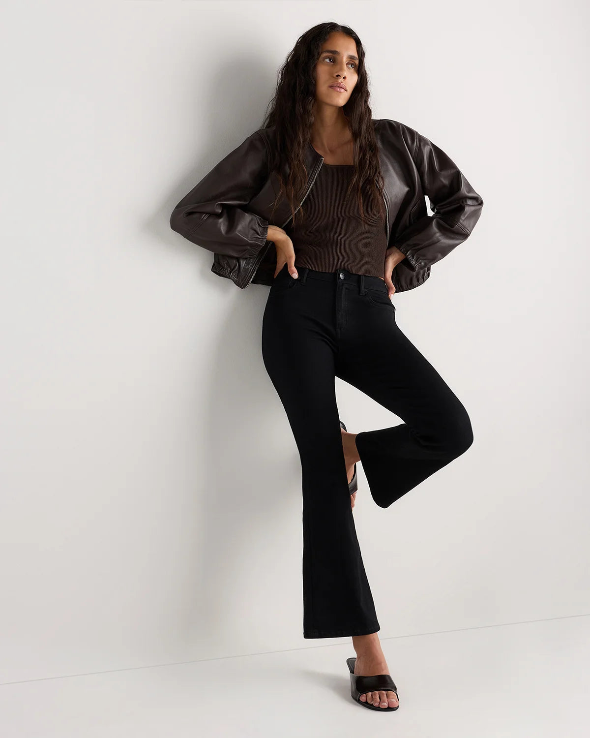 Luna Stretch Flare Jeans - 24 / Black