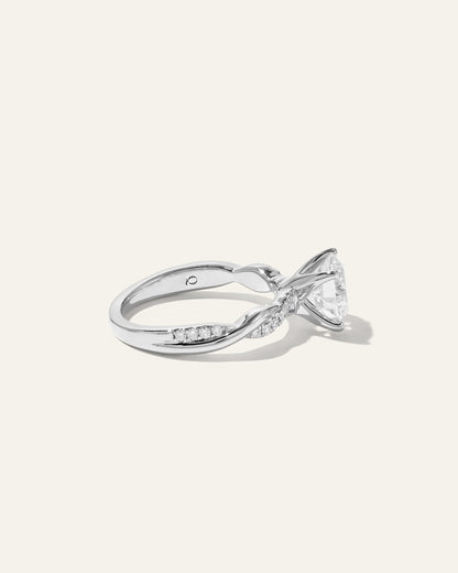 Lab Grown Diamond Round Twisted Engagement Ring - 2ct - 4 / Yellow Gold