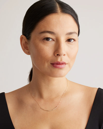 14K Gold Hammered Curve Necklace - One Size / Yellow Gold