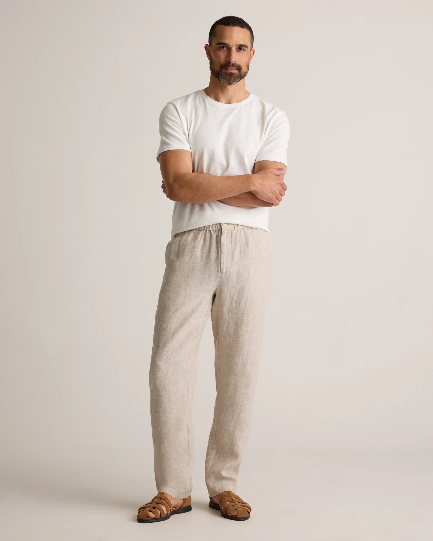 100% European Linen Pants - S / Bayberry Olive