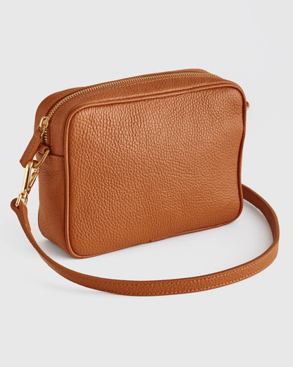 Italian Leather Crossbody Bag - One Size / Black Croco
