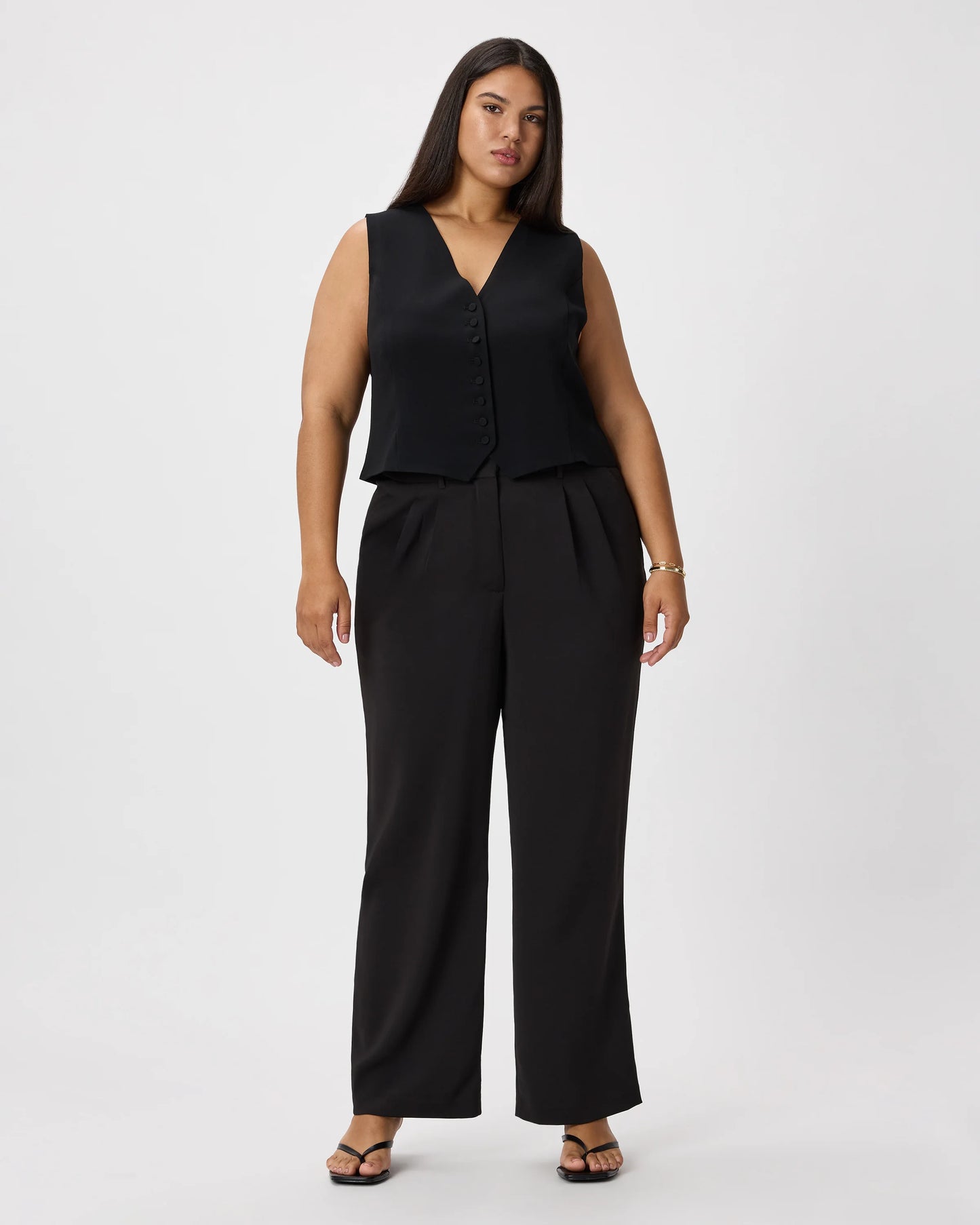 Fluid Crepe Vest - XS / Navy