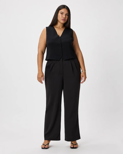 Fluid Crepe Vest - XS / Navy