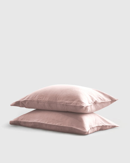 European Linen Pillowcase Set - Standard / White
