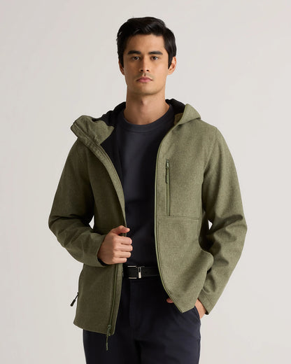 Softshell Fleece-Lined Full-Zip Hooded Jacket - XS / Heather Shady Charcoal