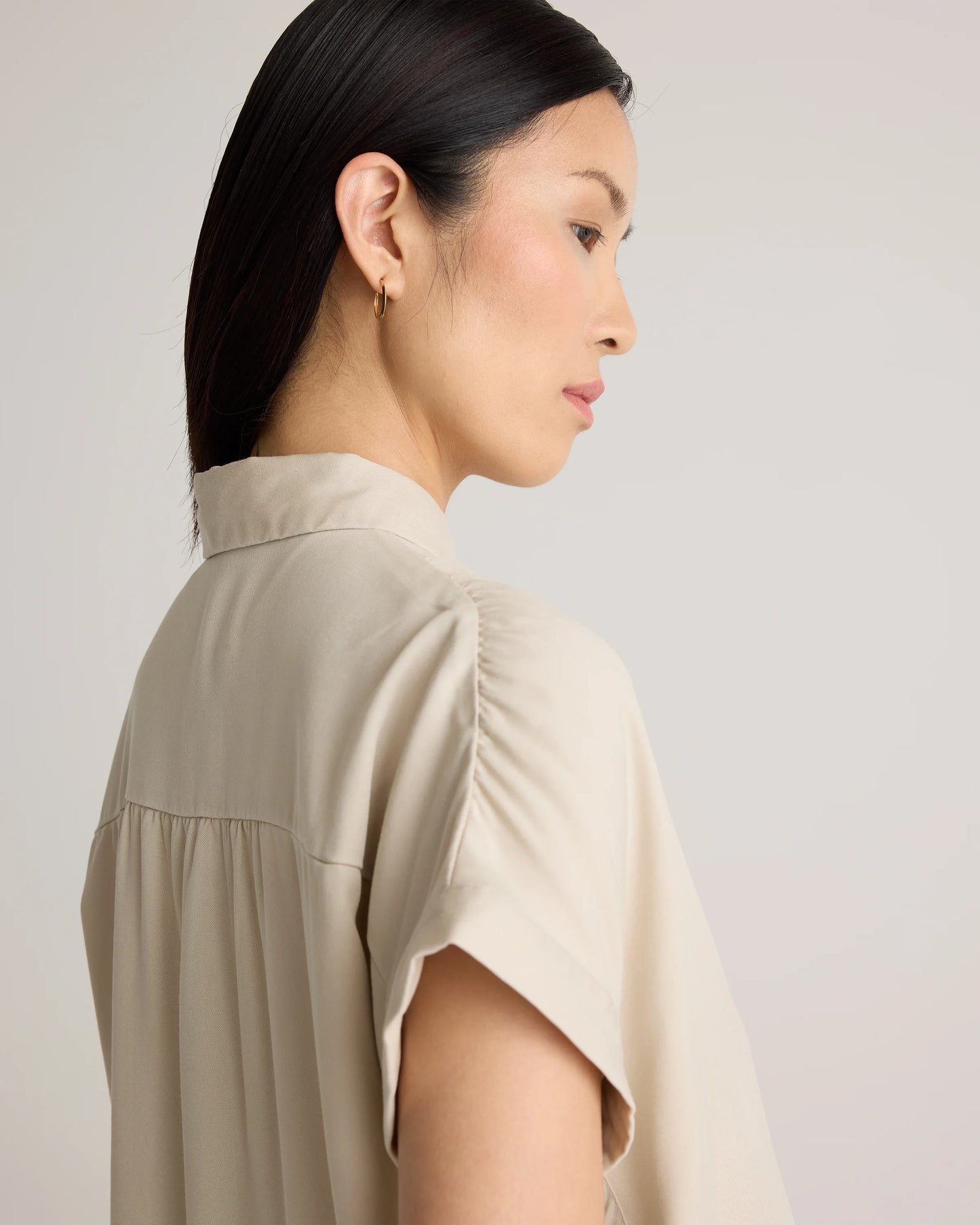 Vintage Wash Tencel Camp Shirt - XS / Taupe Brown