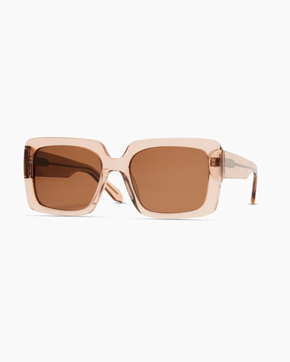 Cartagena Polarized Acetate Sunglasses - One Size / Clear Taupe with Brown lens