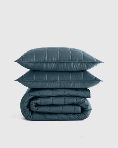 Bamboo Box Quilt Set - Twin / Sage