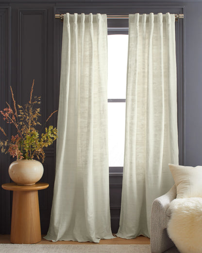 Raw Silk Curtain - Single Panel - 48x84 / Ivory