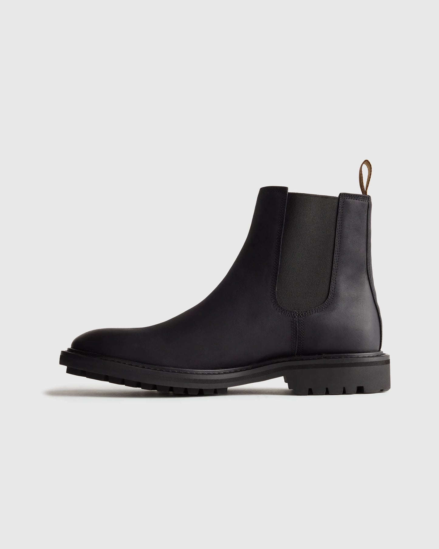 Rugged Leather Lug Sole Chelsea Boot - 7 / Firewood