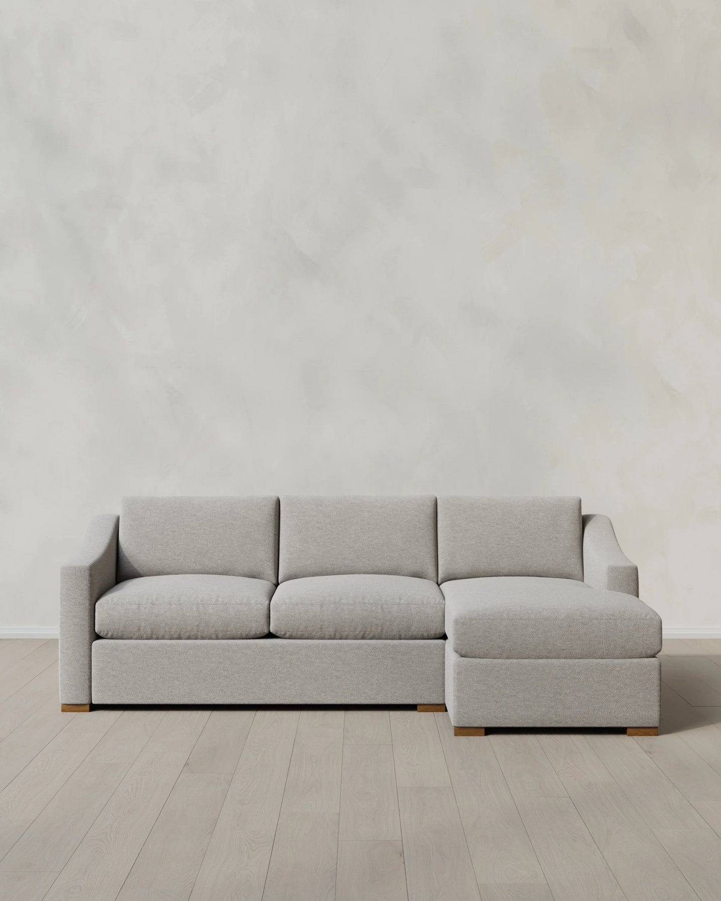 Hollis Slope Arm Chaise Sectional in Performance Basketweave - 104" Right Arm / Flax