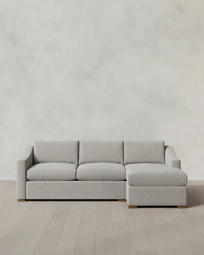 Hollis Slope Arm Chaise Sectional in Performance Basketweave - 104" Right Arm / Flax