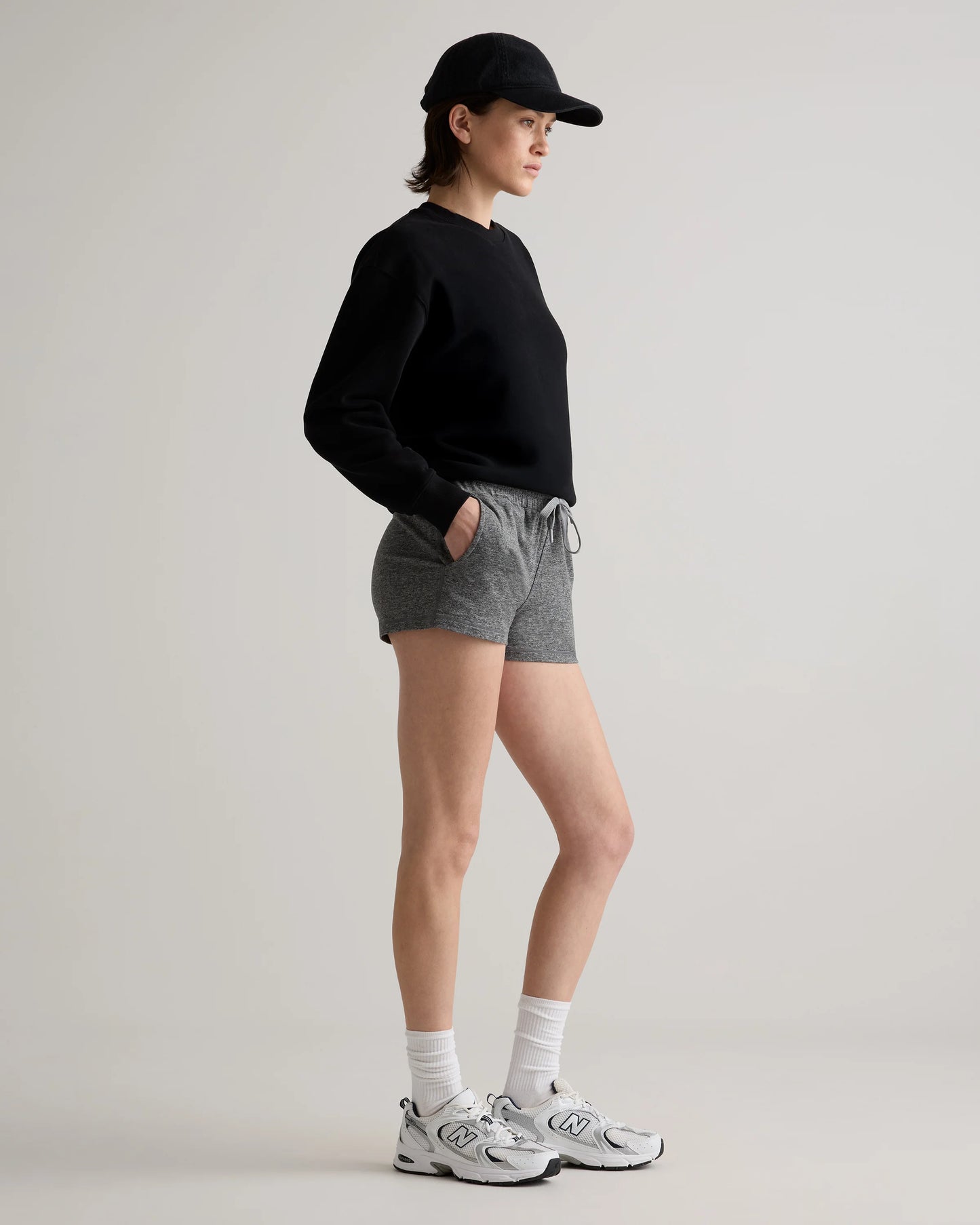 Flowknit Mid-Rise Shorts - XS / Heather Deep Navy
