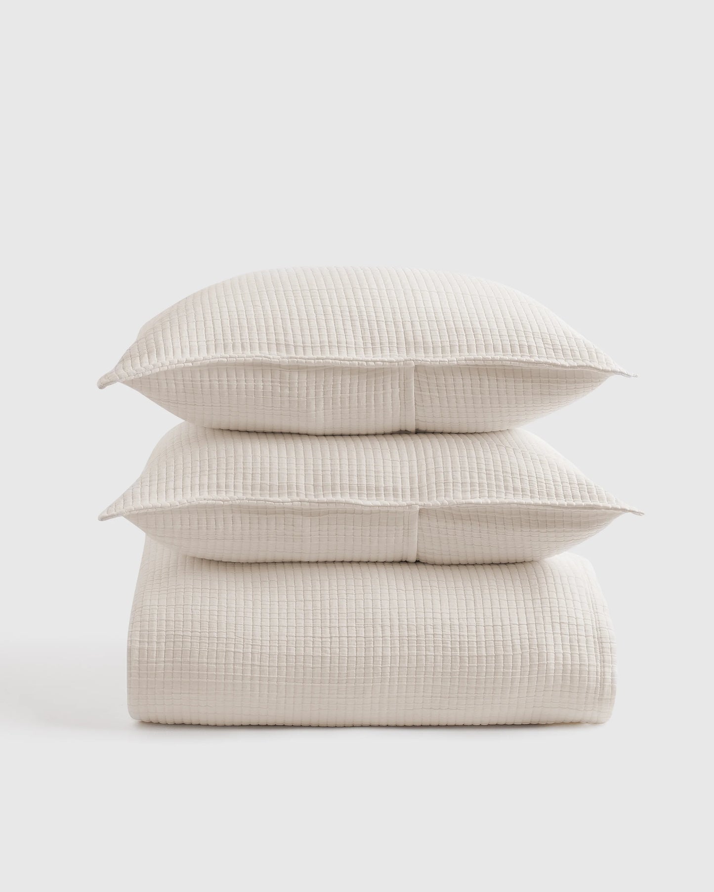 Organic Ribbed Cotton Coverlet Set - Twin / Toffee