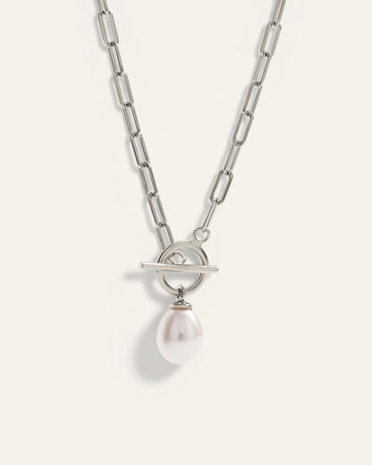 Freshwater Cultured Pearl Toggle Necklace - One Size / Gold Vermeil