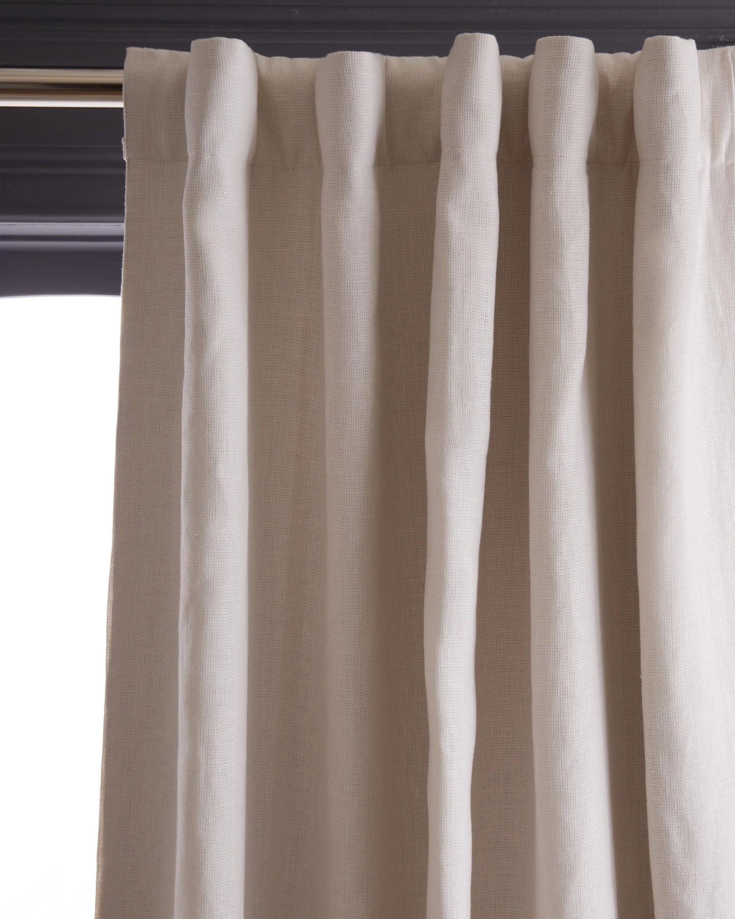 Heavyweight European Linen Room Darkening Curtain - 48x84 / White